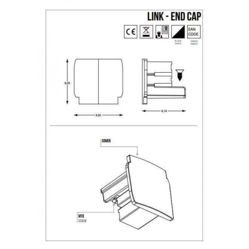 Заглушка Ideal Lux LINK TRIMLESS ON/OFF END CAP 169613