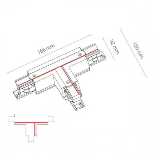 Т-конектор лівий Nowodvorski CTLS POWER T CONNECTOR, LEFT 2 (T-L2) 8236