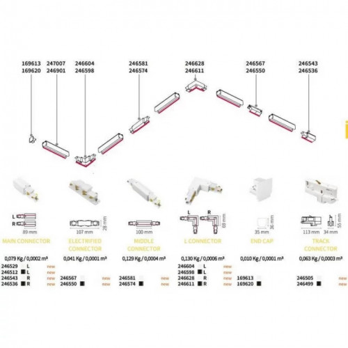 L-конектор правий Ideal Lux LINK TRIM DALI L CONNECTOR 256047