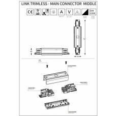 Середній конектор Ideal Lux LINK TRIMLESS ON/OFF MIDDLE CONNECTOR 227580