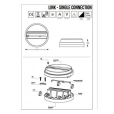 Накладна основа трекового світильника Ideal Lux LINK SINGLE CONNECTION ON-OFF 170152