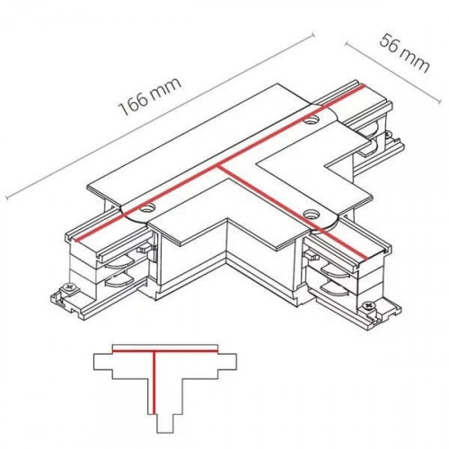 Т-конектор правий Nowodvorski CTLS RECESSED POWER T<br />CONNECTOR, RIGHT 2 (T-R2) 8682