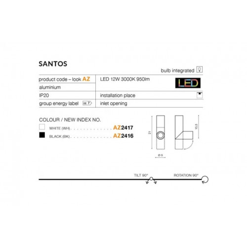 Трековий світильник AZzardo SANTOS TRACK AZ2924