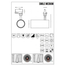 Трековий світильник Ideal Lux SMILE 30W 190051