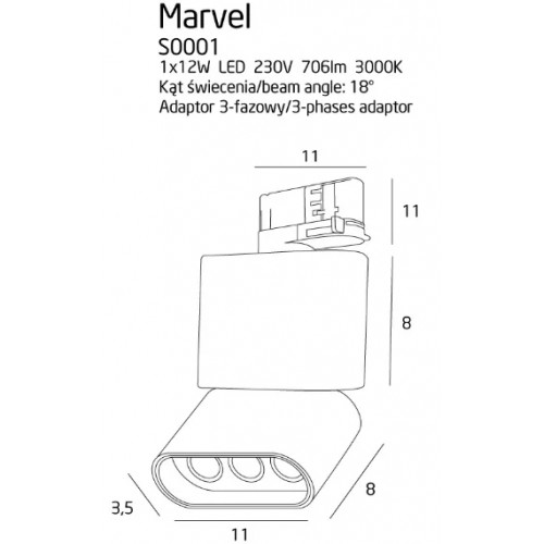 Трековий світильник MAXlight MARVEL S0001