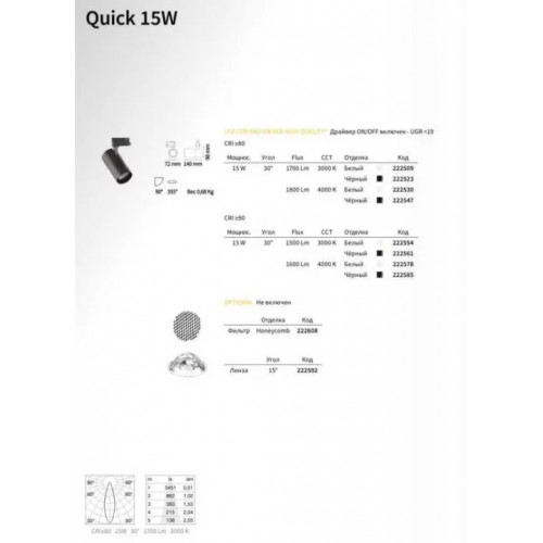 Трековий світильник Ideal Lux QUICK 222585