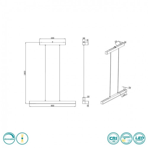 Трековий світильник Trio PAROS 73043132