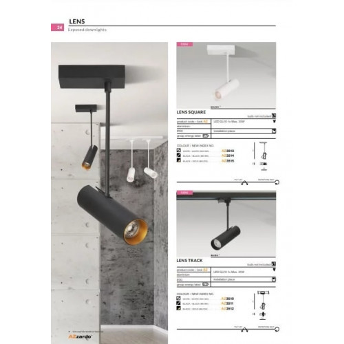 Трековий світильник AZzardo LENS TRACK AZ3512