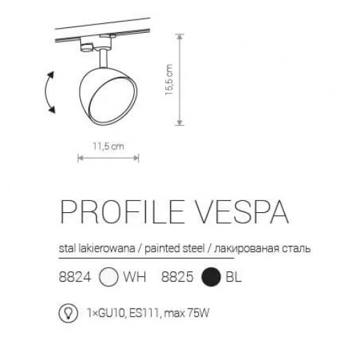 Трековий світильник Nowodvorski PROFILE VESPA 8825