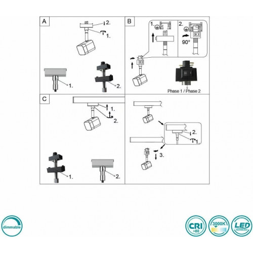 Трековий світильник Trio ROUBAIX 78150132