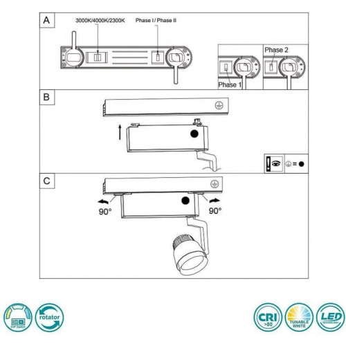 Трековий світильник Trio RADIATOR 78030131