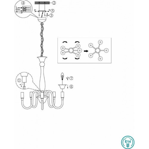 Вбудований світильник Viokef 4186800 LOTUS