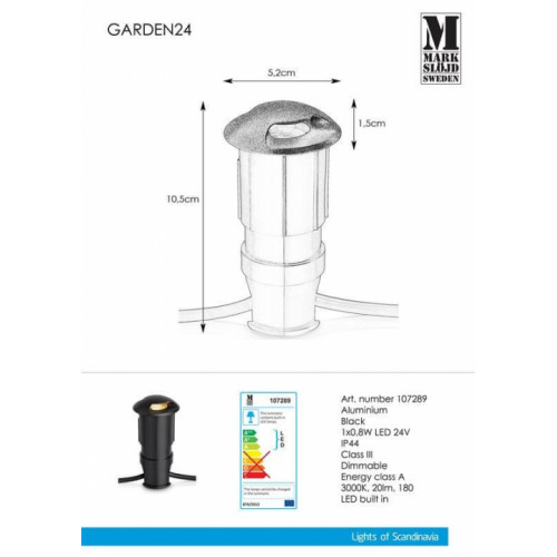 Світильник вуличний Markslojd 107289 GARDEN 24